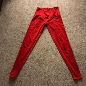 Red teeki leggings- size small